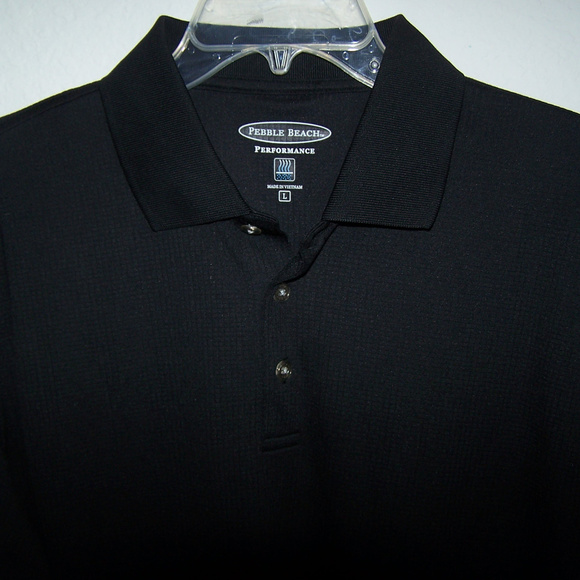 PEBBLE BEACH PERFORMANCE BLACK GOLF POLO S2834 - Picture 3 of 7